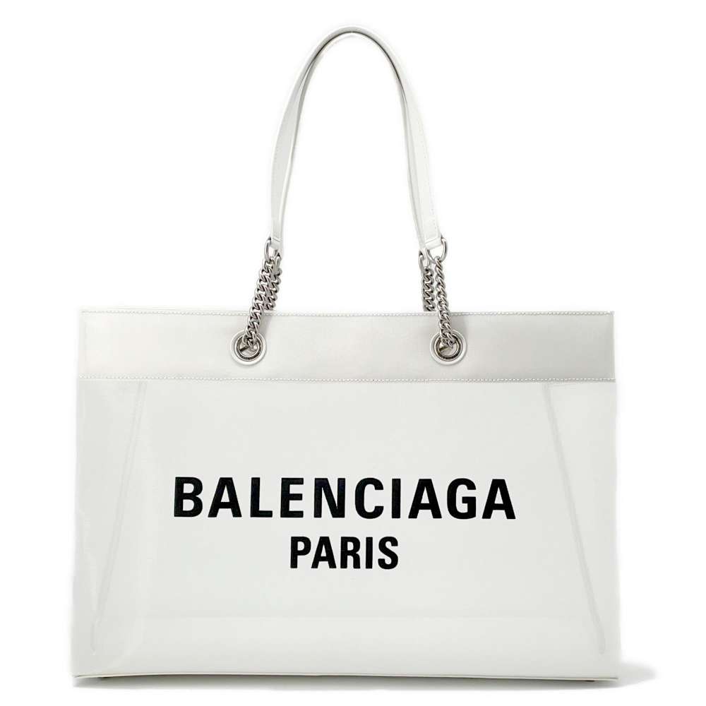 バレンシアガ トートバッグ デューティーフリー ラージ メッシュ 741605 BALENCIAGA バッグ 白 黒 【中古】 バレンシアガ バッグ バレ..