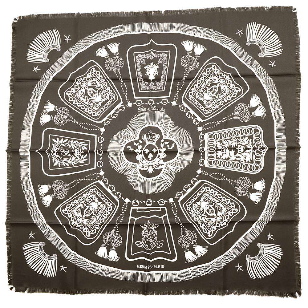 エルメス スカーフ カレH 80 サーベル飾袋 フリンジ HERMES シルク メンズ エルメス スカーフ エルメス メンズ HERMES SCARF