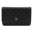 シャネル チェーンウォレット クラシック マトラッセ ココマーク ラムスキン AP0250 CHANEL 財布 黒 【安心保証】 【中古】 シャネル チェーンウォレット 財布 シャネル レディース CHANEL WALLET