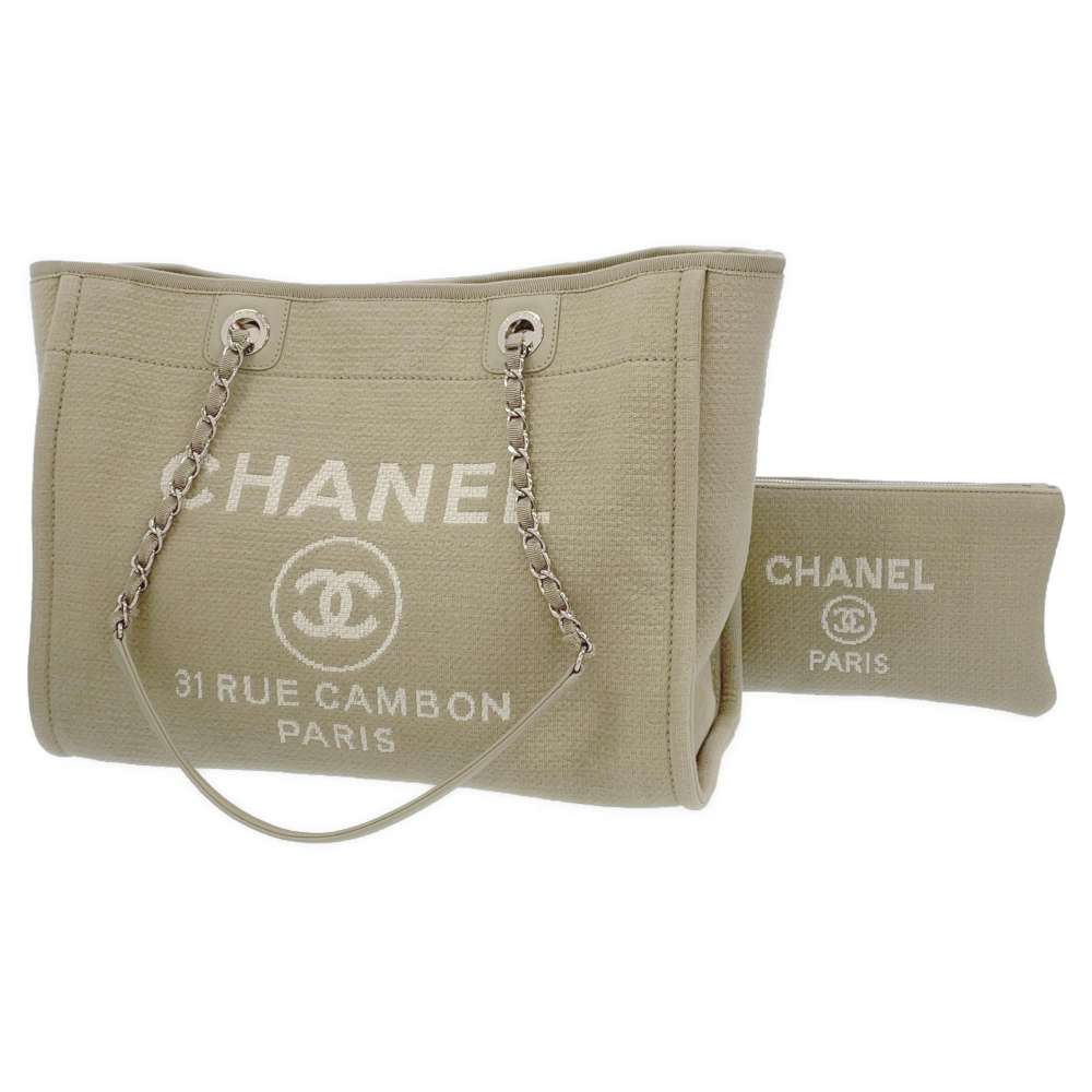 シャネル トートバッグ ドーヴィルライン ミディアム ショッピングバッグ ロゴ キャンバス A67001 CHANEL バッグ チェーントート 【安心保証】 【中古】 シャネル ドーヴィルライン バッグ シャネル レディース CHANEL BAG 中古