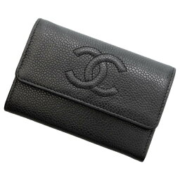 シャネル カードケース ココマーク キャビアスキン CHANEL 名刺入れ 黒 【安心保証】 【中古】 シャネル カードケース シャネル ココマーク レディース CHANEL 中古