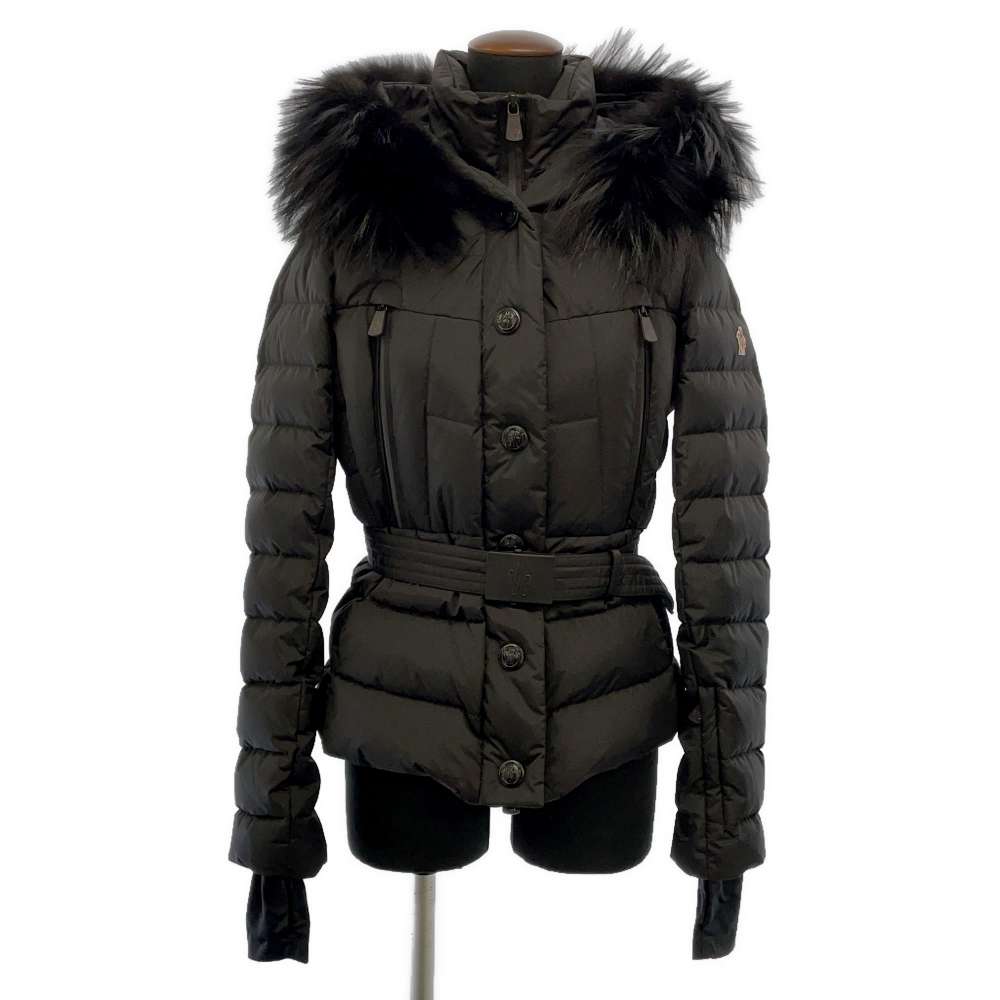 モンクレール ダウンジャケット グルノーブル ビバリー BEVERLEY レディースサイズ1 1A510 MONCLER ファー 黒 【中古】 モンクレール ダウンジャケット モンクレール レディース MONCLER