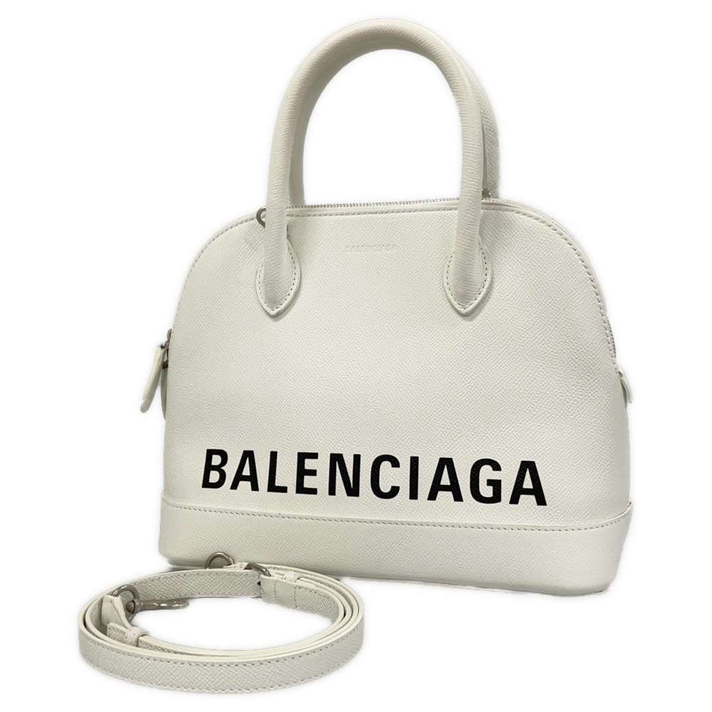 バレンシアガ ハンドバッグ ヴィル トップハンドル レザー 550645 BALENCIAGA バッグ 2wayショルダーバッグ 白 【安心保証】 【中古】 ..