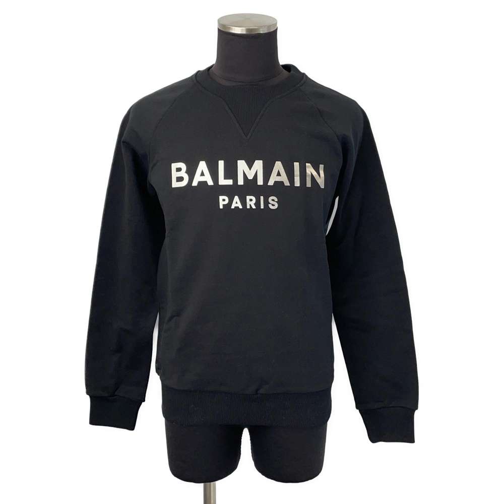 楽天大阪のブランド屋さんバルマン スウェット プルオーバー トレーナー コットン メンズサイズS AH1JQ005 BALMAIN 黒 【安心保証】 【中古】 バルマン スウェット バルマン メンズ BALMAIN