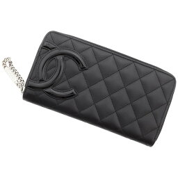 シャネル 長財布 カンボンライン ロングウォレット ココマーク カーフスキン A50078 CHANEL 黒 【安心保証】 【中古】 シャネル 財布 シャネル レディース CHANEL WALLET