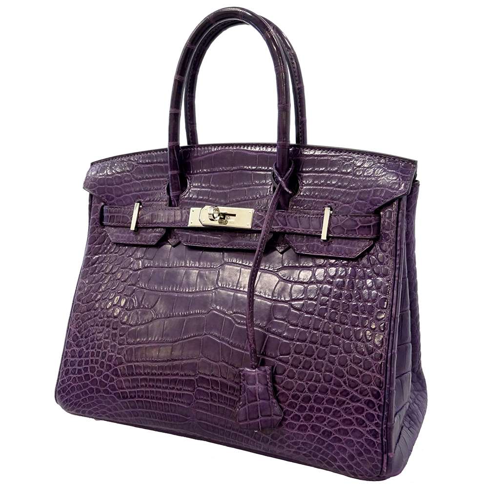 エルメス バーキン30 カシス/シルバー金具 アリゲーターマット □N刻印 HERMES Birkin ハンドバッグ 【安心保証】 【中古】 エルメス バーキン エルメス バッグ エルメス レディース HERMES Birkin HERMES BAG 中古