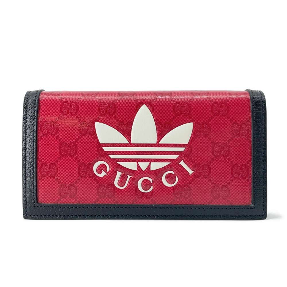 グッチ チェーンウォレット アディダスコラボ GGクリスタルキャンバス 621892 GUCCI adidas 財布 黒 白 【中古】 グッチ チェーンウォレット グッチ GUCCI WALLET