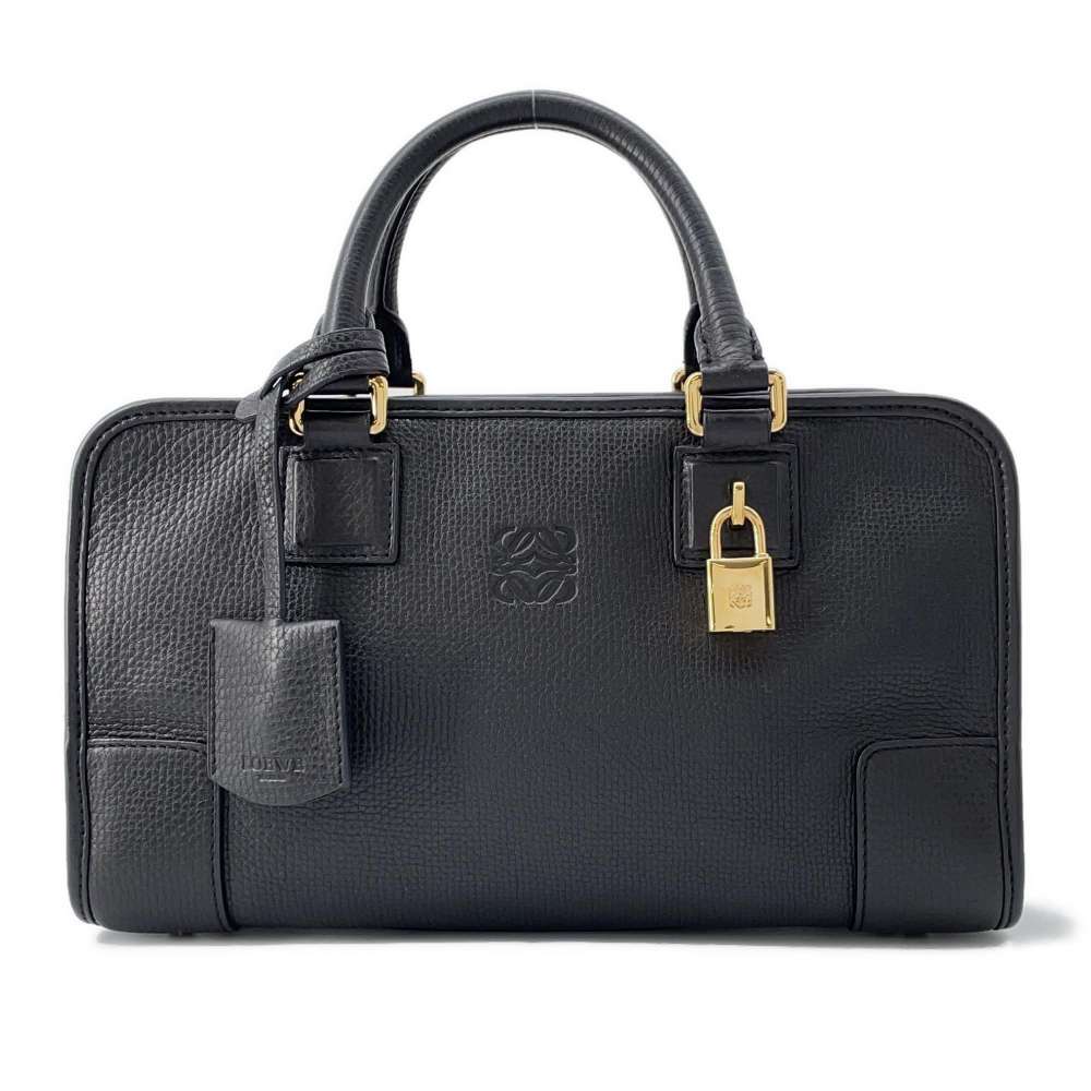 ロエベ ハンドバッグ アマソナ28 レザー LOEWE バッグ 黒 【安心保証】 【中古】 ロエベ バッグ ロエベ レディース LOEWE BAG 中古