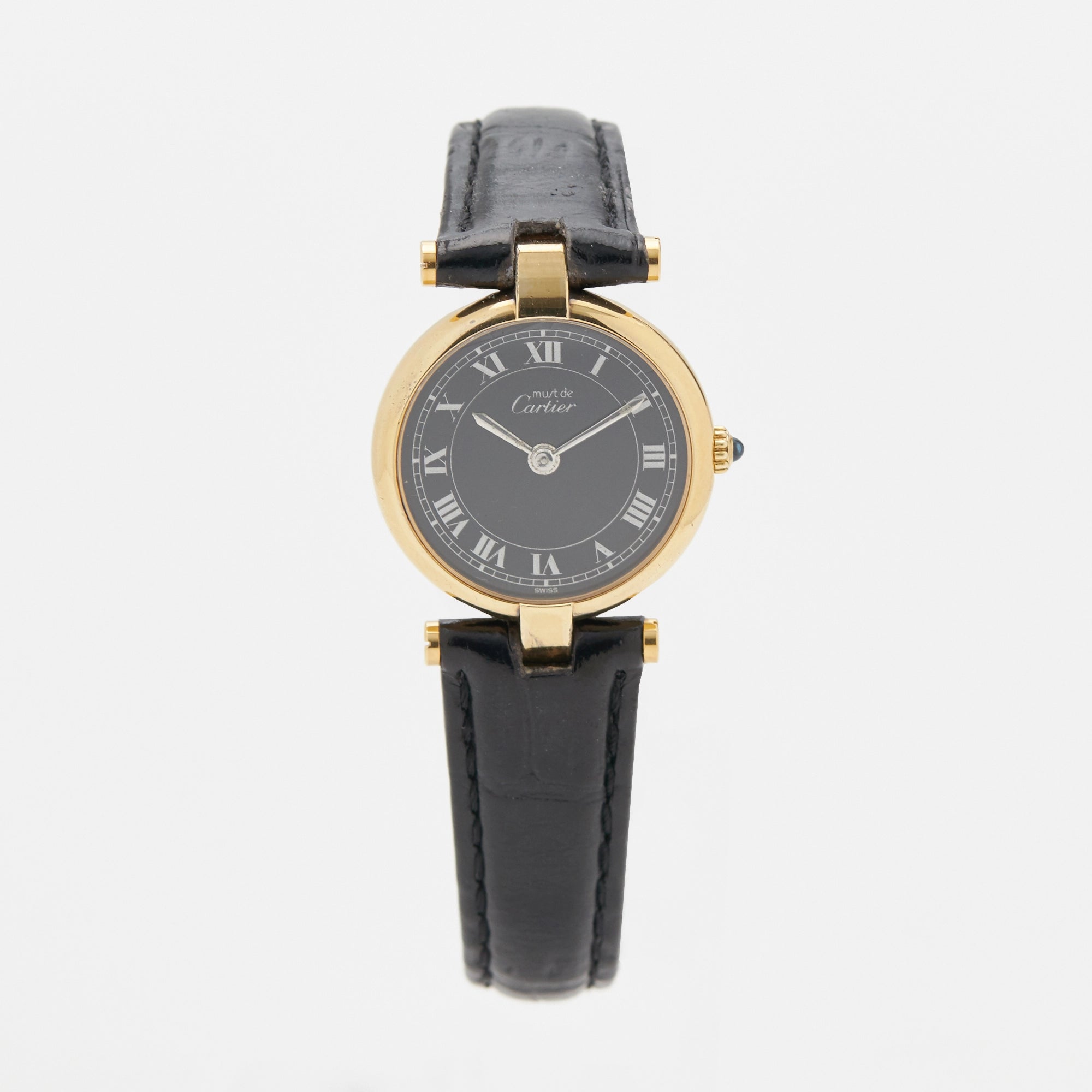 【CARTIER/カルティエ】マストヴァンドーム 黒文字盤 レディース腕時計 【安心保証】 【中古】