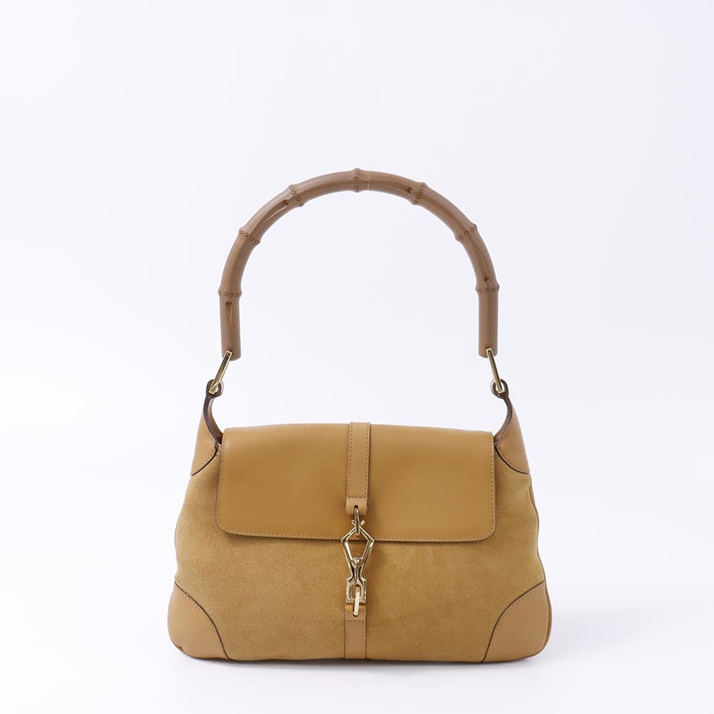 グッチ ハンドバッグ レザー スエード バンブー カンデスキー ハンドバッグ GUCCI 【安心保証】 【中古】