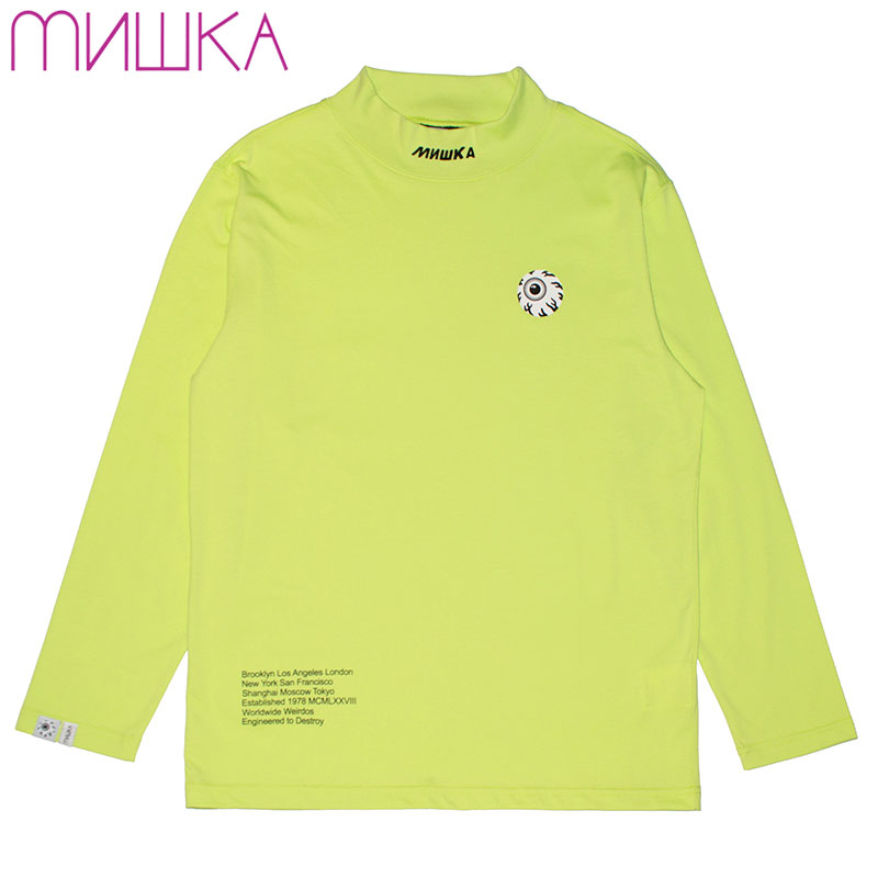 ySTCY Xg1_z~VJ MISHKAC K.W MOCK-NECK LONGSLEEVE(O[  SAFETY GREEN)~VJT MISHKAT ~VJ MISHKA KEEP WATCH ڋ