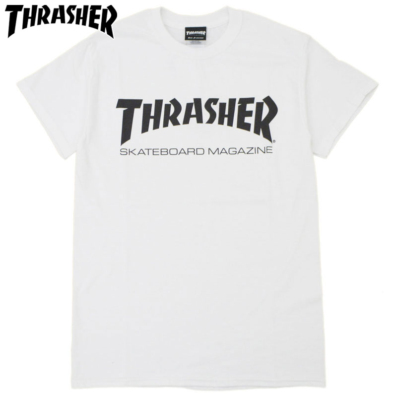 スラッシャー THRASHER MAG LOGO.TEE(ホワイト 白 WHITE BLACK)スラッシャーTシャツ THRASHERTシャツ スラッシャーマグロゴ THRASHERマグロゴスラッシャーMAGLOGO THRASHERMAGLOGO 半袖 MAG LOGO マグロゴ