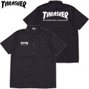 【Sサイズ ラスト1点】スラッシャー THRASHER MAG S/S WORK SHIRT(ブラック 黒 BLACK)スラッシャーシャツ THRASHERシャツ スラッシャーワークシャツ THRASHERワークシャツ スラッシャーWORKSHIRT THRASHERWORKSHIRT 半袖シャツ MAG LOGO マグロゴ