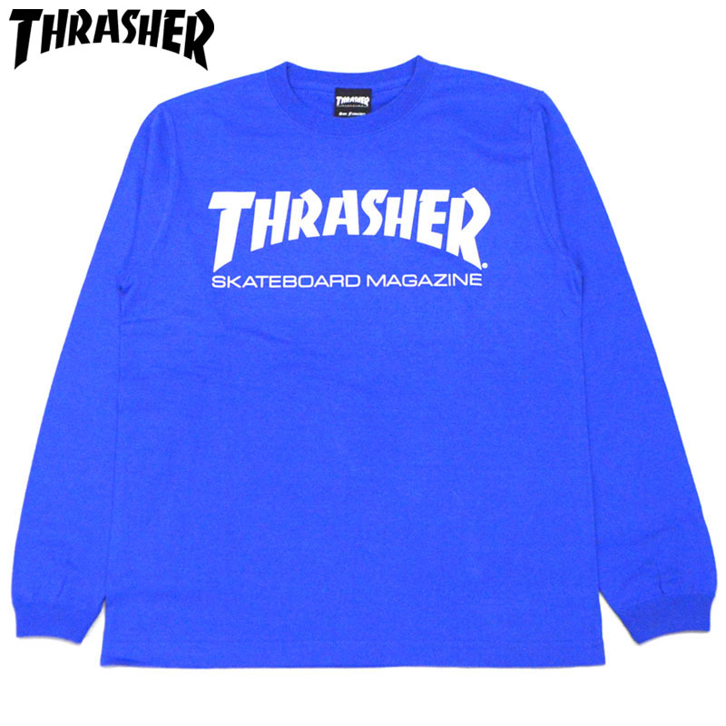 スラッシャー THRASHER MAG LONGSLEEVE(ROYAL)スラッシャーロンT THRASHERロンT スラッシャーロングTシャツ THRASHERロングTシャツ スラッシャーマグロゴ THRASHERマグロゴ マグロゴ 長袖 LOGO ロゴ.