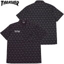 スラッシャー THRASHER MAG GOAT ALLOVER S/S WORK SHIRT(ブラック 黒 BLACK/CHAR)スラッシャーシャツ THRASHERシャツ スラッシャーワークシャツ THRASHERワークシャツ スラッシャーWORKSHIRT THRASHERWORKSHIRT 半袖シャツ MAG LOGO マグロゴ