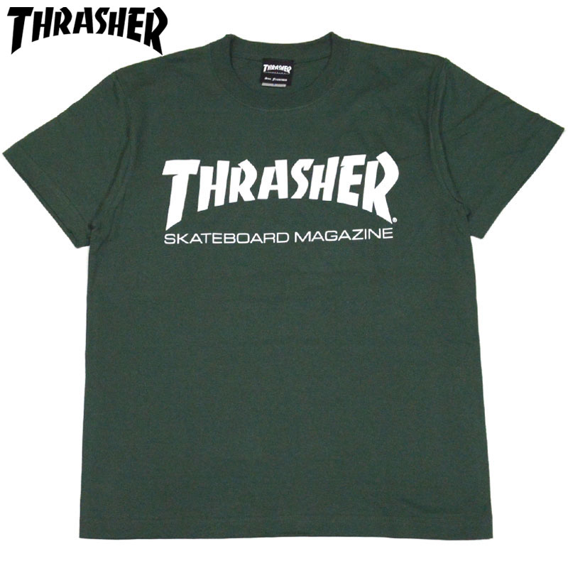 スラッシャー THRASHER MAG LOGO.TEE(グリーン 緑 IVY/WHITE)スラッシャーTシャツ THRASHERTシャツ スラッシャーマグロゴ THRASHERマグロゴスラッシャーMAGLOGO THRASHERMAGLOGO 半袖 MAG LOGO マグロゴ