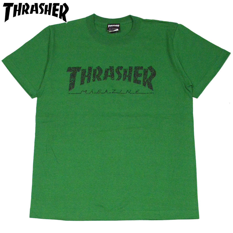 スラッシャー THRASHER ALLOVER HOMETOWN TEE(グリーン 緑 GREEN)スラッシャーTシャツ THRASHERTシャツ スラッシャーマグロゴ THRASHERマグロゴスラッシャーMAGLOGO THRASHERMAGLOGO 半袖 MAG LOGO マグロゴ.