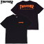 【Sサイズ ラスト1点】スラッシャー THRASHER HOMETWON POCKET T-SHIRT(BLACK/ORANGE)スラッシャーポケットTシャツ THRASHERポケットTシャツ スラッシャーTシャツ THRASHERTシャツ スラッシャーマグロゴ THRASHERマグロゴスラッシャーMAGLOGO THRASHERMAGLOGO 半袖