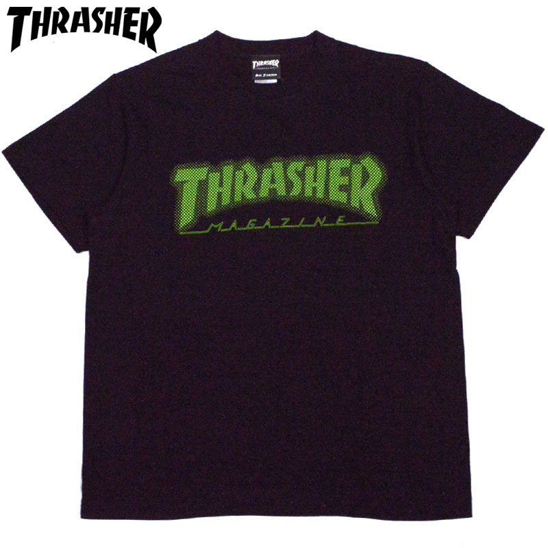 【Sサイズ ラスト1点】スラッシャー THRASHER DOT HOMETOWN TEE(BLACK/GREEN)スラッシャーTシャツ THRASHERTシャツ スラッシャーマグロゴ THRASHERマグロゴスラッシャーMAGLOGO THRASHERMAGLOGO 半袖 MAG LOGO マグロゴ.