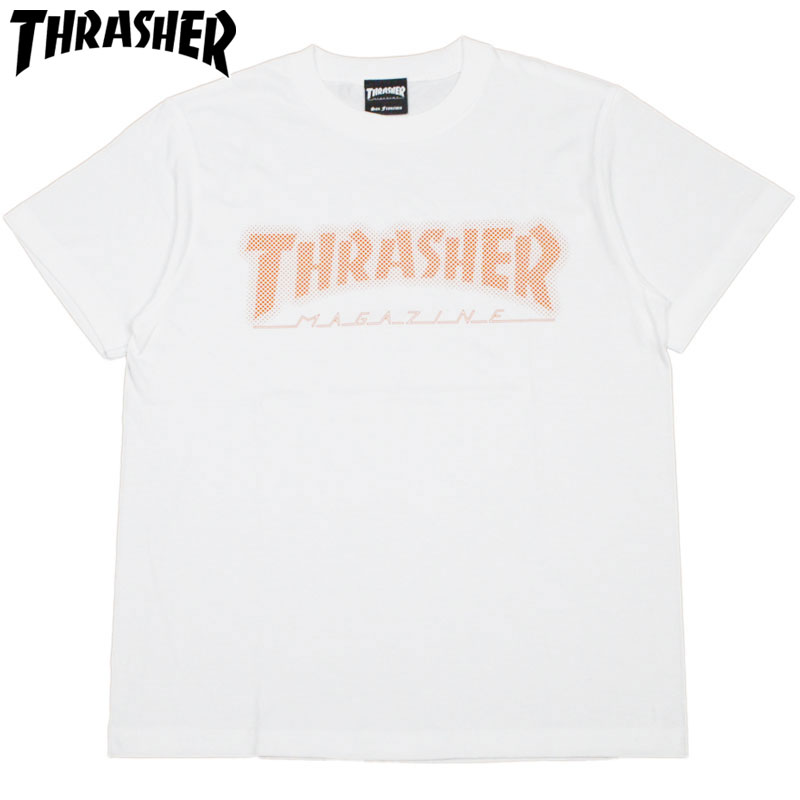 スラッシャー THRASHER DOT HOMETOWN TEE(WHITE/ORANGE)スラッシャーTシャツ THRASHERTシャツ スラッシャーマグロゴ THRASHERマグロゴスラッシャーMAGLOGO THRASHERMAGLOGO 半袖 MAG LOGO マグロゴ