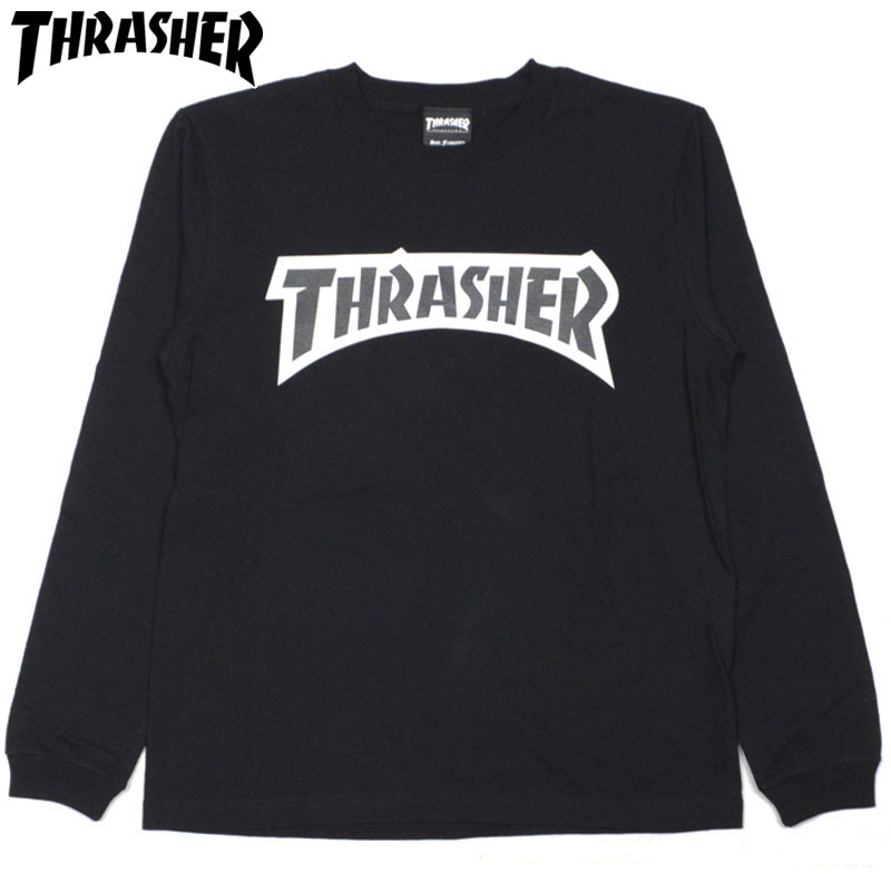 XbV[ THRASHER STICKER2 LONGSLEEVE(ubN  BLACK)XbV[T THRASHERT XbV[OTVc THRASHEROTVc XbV[}OS THRASHER}OS }OS  LOGO S