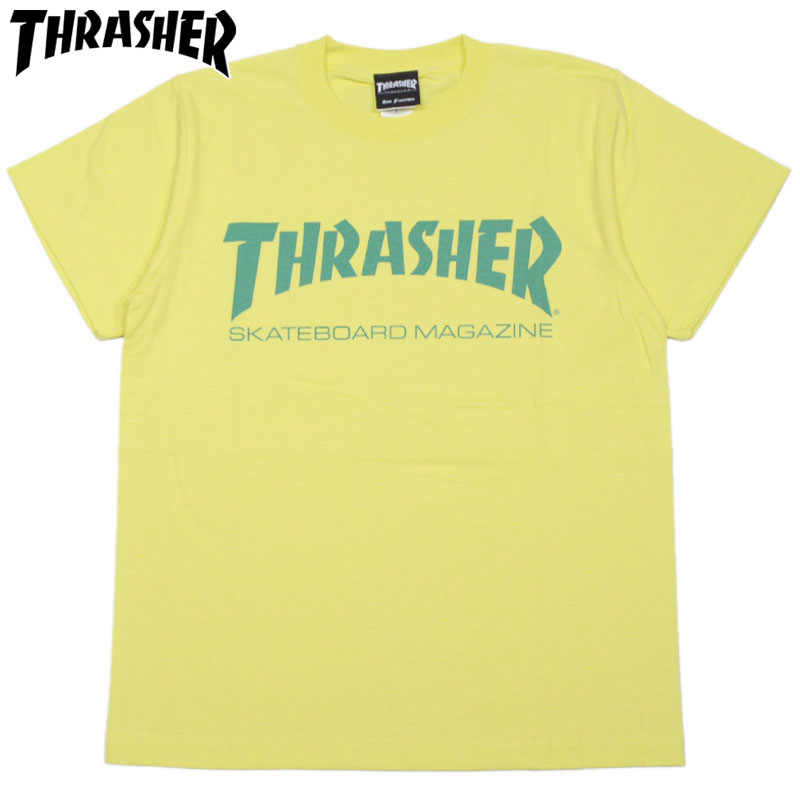 スラッシャー THRASHER MAG LOGO.TEE(イエロー 黄色 LT.YELLOW/SEA GREEN)スラッシャーTシャツ THRASHERTシャツ スラッシャーマグロゴ THRASHERマグロゴスラッシャーMAGLOGO THRASHERMAGLOGO 半袖 MAG LOGO マグロゴ