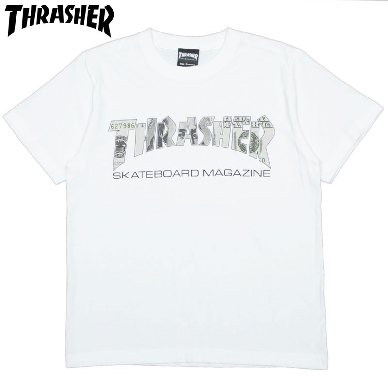 スラッシャー THRASHER $100 BILL TEE(ホワイト 白 WHITE)スラッシャーTシャツ THRASHERTシャツ スラッシャーマグロゴ THRASHERマグロゴスラッシャーMAGLOGO THRASHERMAGLOGO 半袖 MAG LOGO マグロゴ