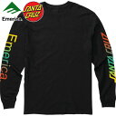 エメリカ EMERICA x SANTA CRUZ LOGO DROP LS TEE(ブラック 黒 BLACK)エメリカロンT EMERICAロンT エメリカ長袖 EMERICA長袖 サンタクルーズコラボ SANTACRUZコラボ