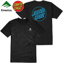 【XLサイズ ラスト1点】エメリカ EMERICA x SANTA CRUZ LOGO DROP TEE(ブラック 黒 BLACK)エメリカTシャツ EMERICATシャツ エメリカ半袖 EMERICA半袖 サンタクルーズコラボ SANTACRUZコラボ