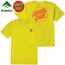 エメリカ EMERICA x SANTA CRUZ LOGO DROP TEE(イエロー 黄色 YELLOW)エメリカTシャツ EMERICATシャツ エメリカ半袖 EMERICA半袖 サンタクルーズコラボ SANTACRUZコラボ