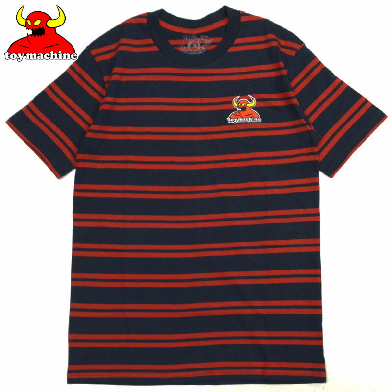 【XLサイズ ラスト1点】【US】トイマシーン TOY MACHINE CLASSIC STRIPE EMBROIDERED MONSTER TEE(レッド 赤 RED)TOY MACHINETシャツ トイマシーンTシャツ TOY MACHINE半袖 トイマシーン半袖 TOYMACHINE