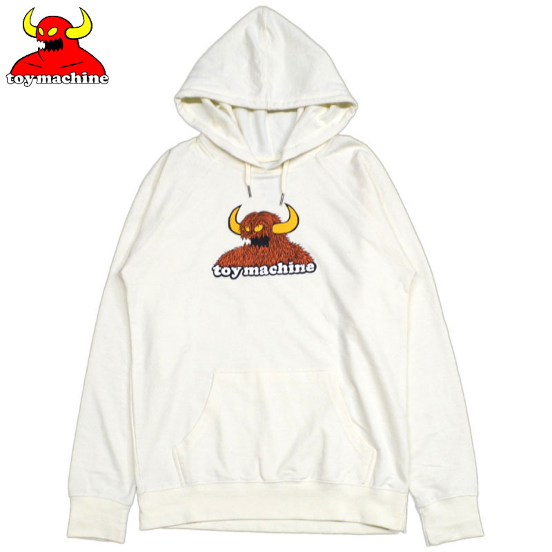 【US】トイマシーン TOY MACHINE FURRY MONSTER HOODIE(ホワイト 白 WHITE)トイマシーンパーカ　TOY MACHINEパーカ TOY MACHINEフードスウェット トイマシーンフードスウェット トイマシーンスウェット　TOY MACHINEスウェット プルオーバーフーディ TOYMACHINE