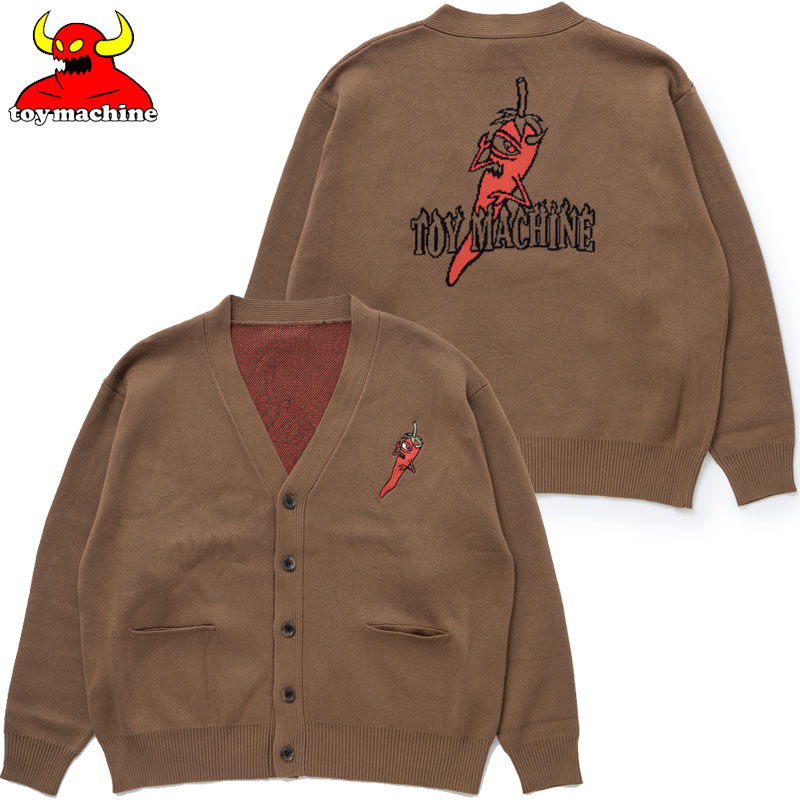  gC}V[ TOY MACHINE PEPPER SECT KNIT CARDIGAN(uE BROWN)gC}V[J[fBK TOY MACHINEJ[fBK jbg