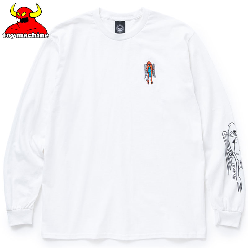 トイマシーン TOY MACHINE ROCKET SECT EMBROIDERY LONG TEE(ホワイト 白 WHITE)トイマシーンロンT TOY MACHINEロンT トイマシーンロンティー TOY MACHINEロンティー LONGSLEEVE ロングスリーブ