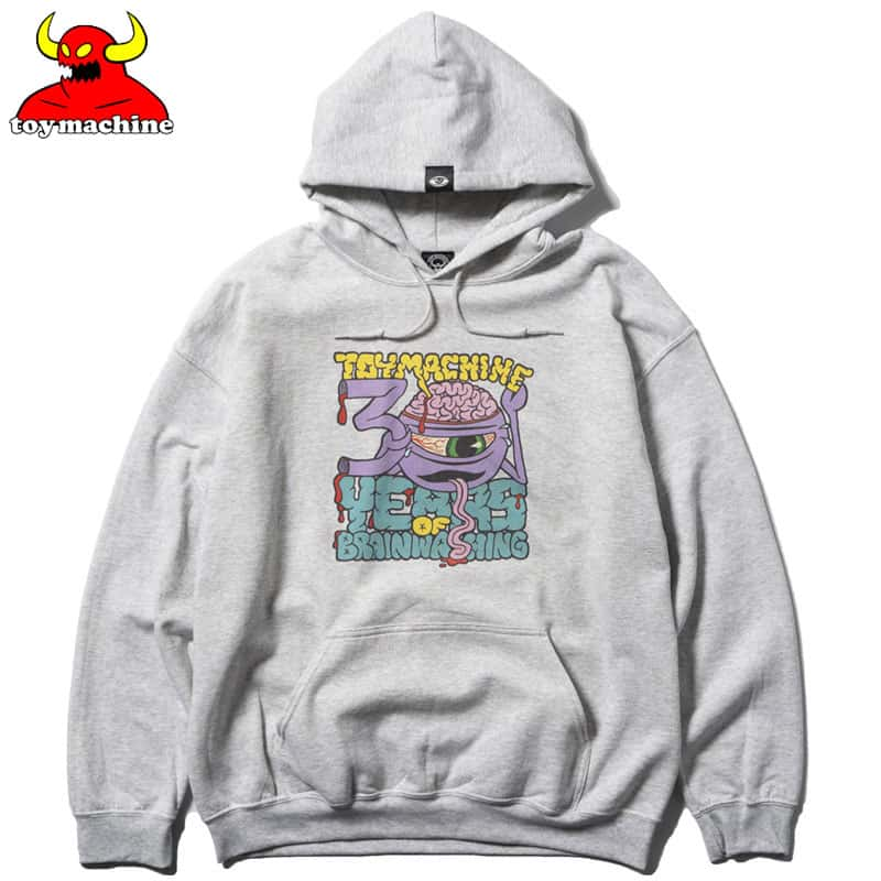 送料無料 トイマシーン TOY MACHINE 30 YEARS ANNIVERSARY SWEAT PARKA(グレー MIX GRAY)トイマシーンパーカ TOY MACHINEパーカ TOY MACHINEフードスウェット トイマシーンスウェット TOY MACHINEスウェット プルオーバーフーディ 30周年 アニバーサリー