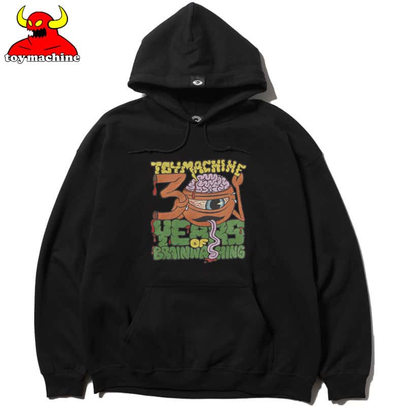 送料無料 トイマシーン TOY MACHINE 30 YEARS ANNIVERSARY SWEAT PARKA(ブラック 黒 BLACK)トイマシーンパーカ TOY MACHINEパーカ TOY MACHINEフードスウェット トイマシーンスウェット TOY MACHINEスウェット プルオーバーフーディ 30周年 アニバーサリー