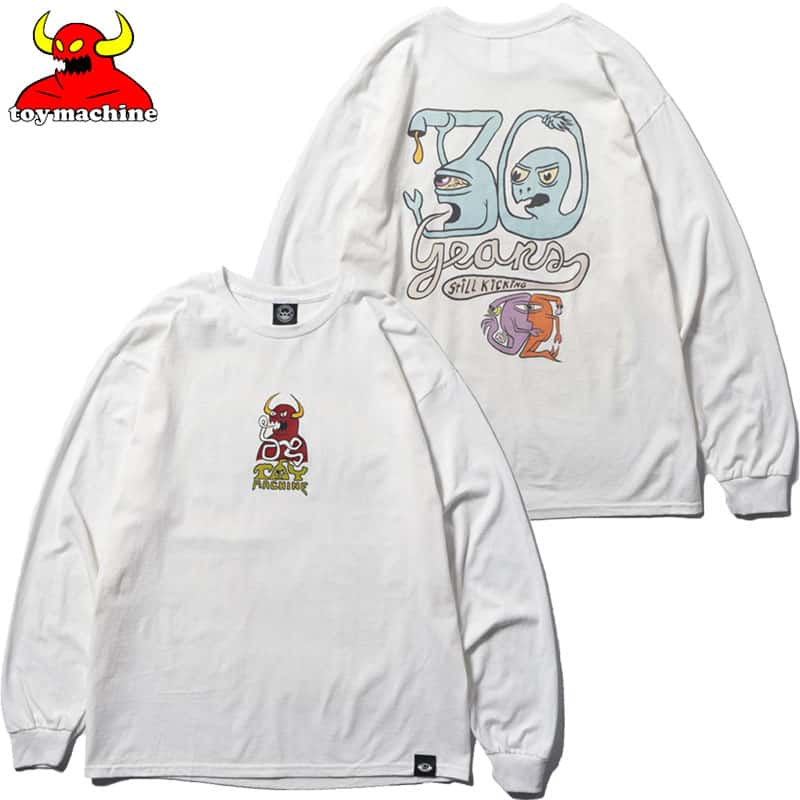 トイマシーン TOY MACHINE 30 YEARS ANNIVERSARY LONG TEE(ホワイト 白 WHITE)トイマシーンロンT TOY MACHINEロンT トイマシーンロンティー TOY MACHINEロンティー LONGSLEEVE ロングスリーブ 30周年 アニバーサリー