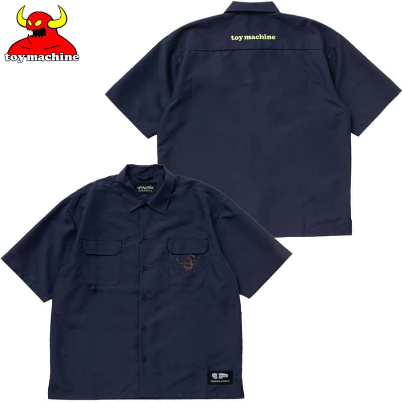 【予約受付】送料無料 トイマシーン TOY MACHINE SECT MESH POCKET MINI RIP STOP WORK SHIRTS(ネイビー 紺 NAVY)TOY MACHINEシャツ トイマシーンシャツ TOY MACHINEワークシャツ トイマシーンワークシャツ セットアップ