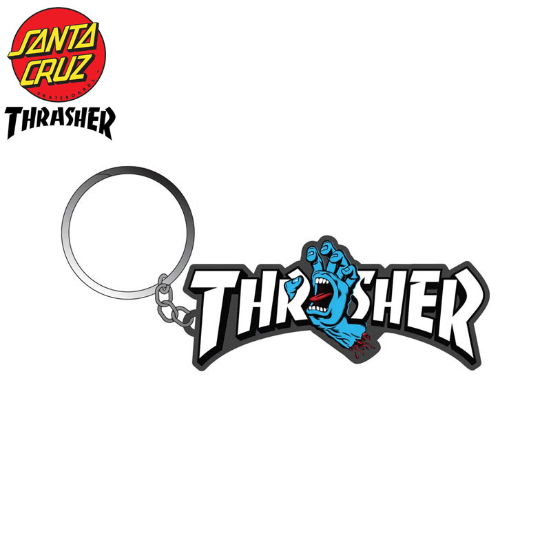 T^N[Y SANTA CRUZ ~ THRASHER THRASHER SCREAMING LOGO KEYCHAIN(ubN  BLACK/BLUE)T^N[YL[z_[ SANTA CRUZL[z_[ THRASHERR{ XbV[R{