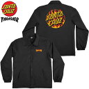 サンタクルーズ コーチジャケット メンズ 送料無料 サンタクルーズ SANTA CRUZ × THRASHER THRASHER FLAME DOT COACH JACKET(ブラック 黒 BLACK)サンタジャケット SANTACRUZジャケット サンタコーチジャケット SANTACRUZコーチジャケット THRASHERコラボ スラッシャーコラボ