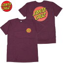 サンタクルーズ SANTA CRUZ CLASSIC DOT CHEST TEE(BURGUNDY)サンタクルーズTシャツ SANTA CRUZ Tシャツ サンタクルーズ半袖 SANTA CRUZ半袖