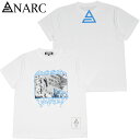 アナーク ANARC DELUSION TEE(ホワイト 白 WHITE/SAX)アナークTシャツ ANARCTシャツ アナーク半袖 ANARC半袖 ロゴ LOGO.