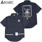 【Mサイズ ラスト1点】アナーク ANARC WORK SHIRT(ネイビー NAVY)アナークシャツ ANARCシャツ アナークワークシャツ ANARCワークシャツ アナーク半袖シャツ ANARC半袖シャツ