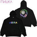 送料無料 ミシカ MISHKA上海 COLORFUL K.W EMBROIDERY HOODIE(ブラック 黒 BLACK)ミシカパーカ MISHKAパーカ ミシカプルオーバー MISHKAプルオーバー フーディー キープウォッチ KEEPWACTH 目玉