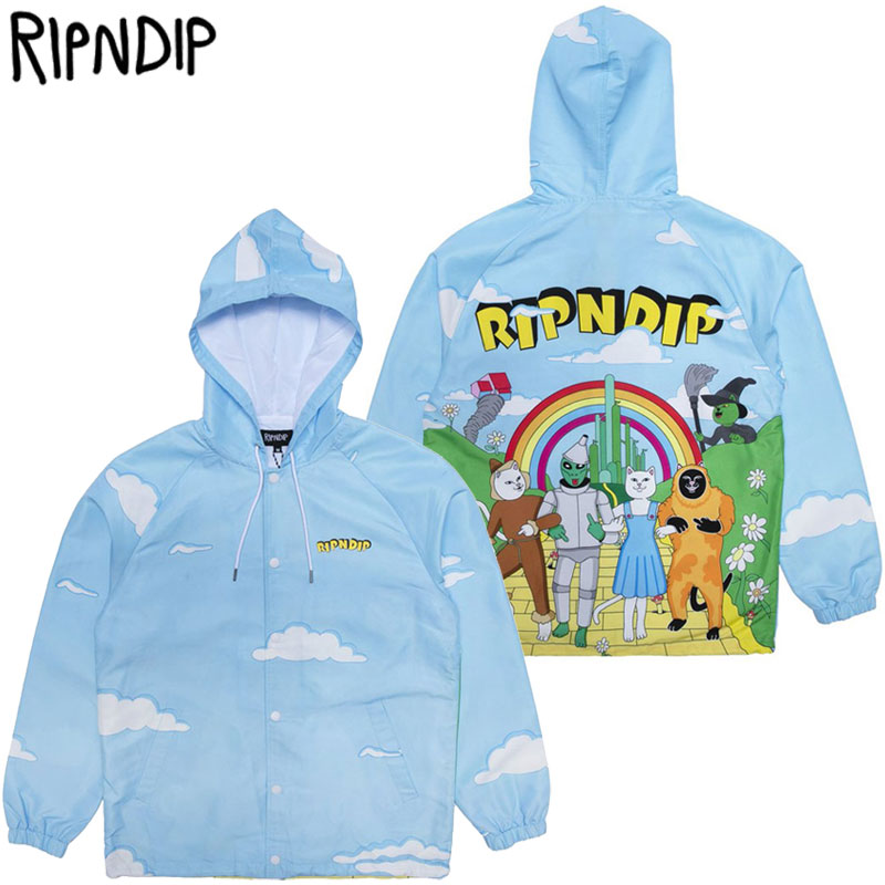 リップンディップ コーチジャケット メンズ 送料無料 リップンディップ RIPNDIP NO PLACE LIKE HOME HOODED COACHES JACKET(ブルー 青 BABY BLUE)リップンディップコーチジャケット RIPNDIPコーチジャケット リッピンディップコーチジャケット リップンディップアウター RIPNDIPアウター リッピンディップアウター