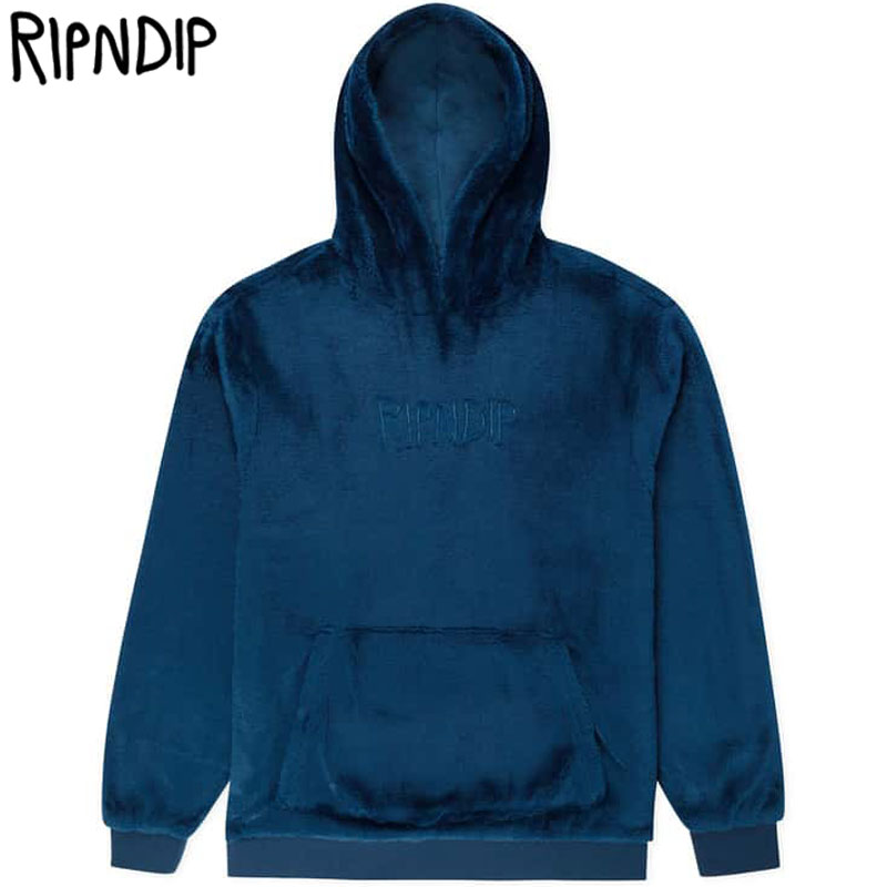 送料無料 リップンディップ RIPNDIP RIPNDIP OG SHERPA HOODIE(ネイビー NAVY)リップンディップボアパーカ RIPNDIPボアパーカ リップンディッププルオーバー リッピンディップフーディー RIPNDIPフーディー