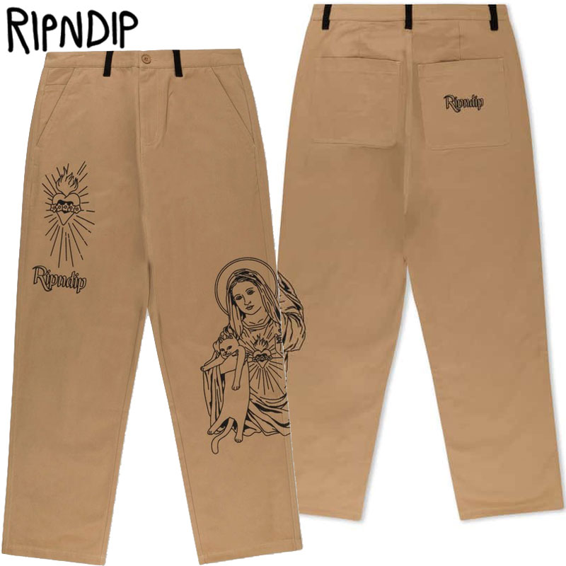 送料無料 リップンディップ RIPNDIP MOTHER MARY PANTS(ベージュ TAN)リップンディップツイルパンツ リッピンディップパンツ リップンディップボトム ズボン セットアップ