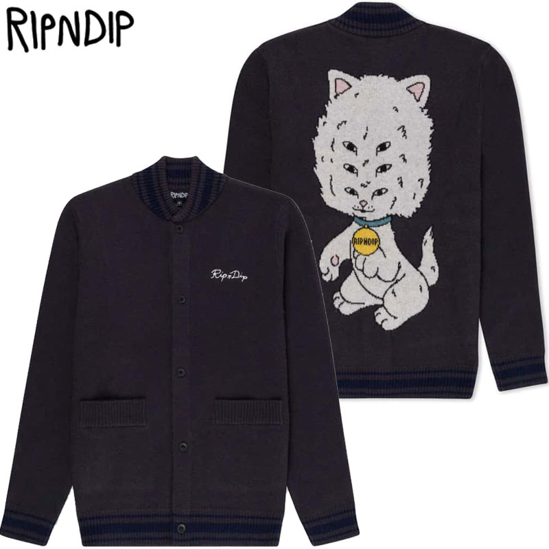  bvfBbv RIPNDIP BIG HEAD KNIT CARDIGAN(O[ CHARCOAL)RIPNDIPjbg bvfBbvjbg RIPNDIPJ[fBK bvfBbvJ[fBK