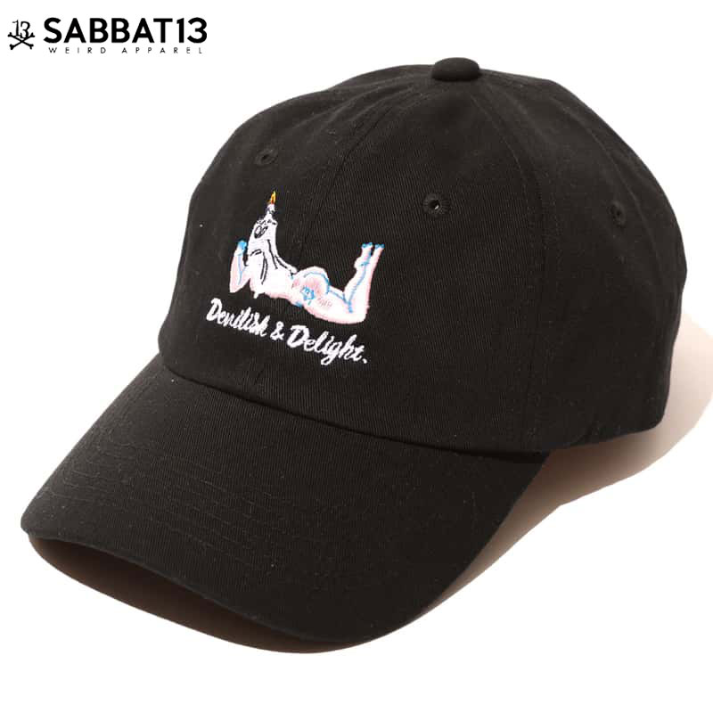 楽天WARP WEB SHOP 楽天市場店サバトサーティーン SABBAT13 SPOOKY GIRL CAP（ブラック 黒 BLACK）SABBAT13キャップ サバトサーティーンキャップ SABBAT13帽子 サバトサーティーン帽子 刺繍