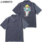 【予約受付】送料無料 サバトサーティーン SABBAT13 13HANDS MARIA S/S SHIRTS(ブルー 青 ACID BLUE)SABBAT13シャツ サバトサーティーンシャツ SABBAT13半袖シャツ サバトサーティーン半袖シャツ